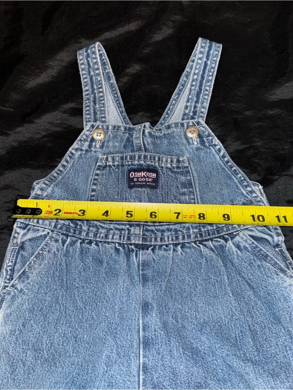 Vintage OshKosh B’Gosh Denim Baby Overalls Snap Leg Carpenter Romper 18M